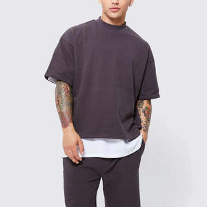 เสื้อยืดสวมหัวผ้าฝ้ายลำลองสำหรับผู้ชายเสื้อวิ่งสีพื้นแห้งเร็วขนาดพิเศษ - Product Image 5