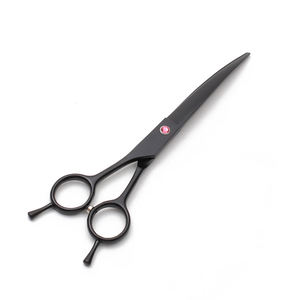 Tijera de aseo de Color negro, tijeras de corte de pelo de hoja afilada, tijera de corte de pelo de perro ajustable con doble reposapiés - Product Image 2