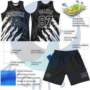 Vêtements de sport personnalisés débardeur short vêtements de basket-ball confort sportif respirant vêtements de sport de basket-ball pour hommes personnalisés - Product Image 3