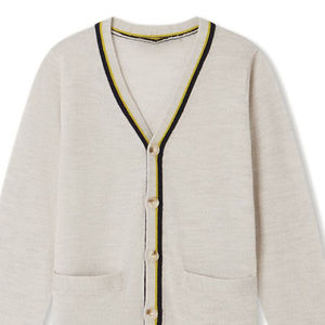 Women's High Quality <b>Oversized</b> V Neck Wool Cashmere Knitted <b>Cardigan</b> Casual Winter Style With Front Logo Loose Fit Sweater - Product Image 2