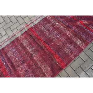 Alfombra Turca de 3.3x7.4 pies (101x226 cm), Alfombra Kilim Roja Estilo Suroeste Vintage - Product Image 5