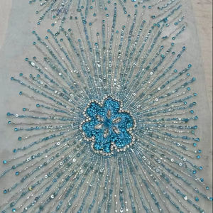 Best Price High Quality Luxury Beaded <b>Fabric</b> Zircon Handmade 100% Polyester Export India for Girls Garments Blackout Fusible - Product Image 1