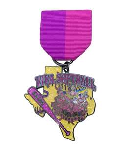 เหรียญโลหะเคลือบสีทองแบบกำหนดเอง FIESTAR พร้อมพิมพ์ลาย UV บนโลหะผสม  พร้อมริบบิ้นสั้น ประดับกลิตเตอร์ สำหรับงานศิลปะสะสม - Product Image 6