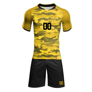 Haute qualité noir Sublimation Football uniforme ensemble géométrique abstrait impression personnalisé Football maillot à séchage rapide Teamwear faible taux - Product Image 5