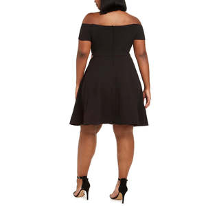 Abito da donna B Darlin alla moda con stampa floreale e spalle scoperte, modello Fit & Flare, colore nero, taglia 18 - Product Image 2