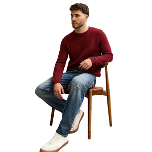 ROYALITE INDUSTRY Pull à col rond pour homme 100% laine coton bio anti-rides anti-rétrécissement anti-boulochage respirant - Product Image 3