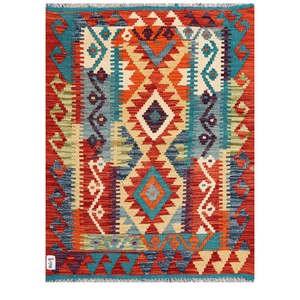 Alfombra Kilim de Maimana, Afganistán, 118 x 84 cm, Producto para Colgar en la Pared - Product Image 1