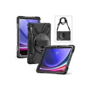 Étui robuste pour Galaxy Tab S9 FE Pro de 11 pouces - TPU/PC/Cuir, rabat à trois volets, porte-stylet, protection contre les chocs - Product Image 4