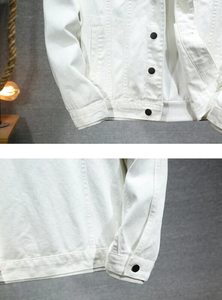 Autumn Casual Short <b>White</b> Men <b>Denim</b> <b>Jacket</b> Men's Top Workwear <b>Denim</b> <b>Jacket</b> New - Product Image 6