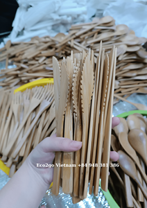 ชุดมีดไม้ไผ่แบบใช้ซ้ำได้/ชุดเครื่องใช้บนโต๊ะอาหารสำหรับเด็กที่ Eco2go เลือกได้ตามต้องการ - Product Image 3