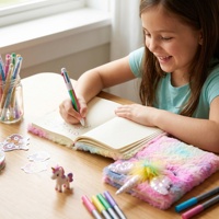 Carnet Licorne Coloré en Peluche pour Filles, Journal Créatif Fait Main, Tendance Personnalisée, Cadeau d'Anniversaire, de Noël ou de Fêtes