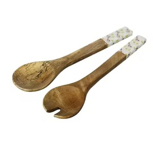 Ensemble de serveurs à salade en bois, ensemble d'ustensiles de cuisine - Product Image 4