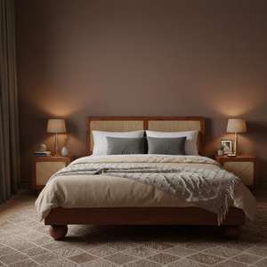 Modern Solid Wood Extendable Adjustable <b>Bed</b> <b>with</b> Elegant Minimal Design Strong Build Smooth Finish Timeless - Product Image 1