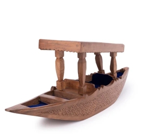 Barco de Cachemira tallado en madera de nogal o pieza de decoración Shikara 18 pulgadas decoración del hogar Decoración de granja perfecta para regalar - Product Image 2