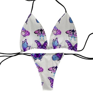 Sexy Micro Bikini 2025 mujeres naranja estampado de leopardo Push up acolchado Tanga traje de baño femenino recortado traje de baño Biquini - Product Image 1