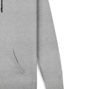 Sweat à capuche Pro Signature pour homme gris athlétique, poids lourd 100% coton, coupe décontractée, logo 3D en caoutchouc avec cordons de serrage à bout ciré - Product Image 3