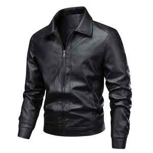 Chaqueta de hombre 2025, nueva chaqueta de cuero para hombre, chaqueta de solapa ajustada para primavera y otoño, chaqueta informal de exterior a prueba de viento, de última tendencia. - Product Image 6