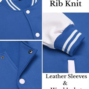 Chaqueta universitaria de gran tamaño para hombre 2025, Jersey informal, Mangas de cuero completas, soporte a prueba de viento, letras personalizadas para escuela secundaria - Product Image 5