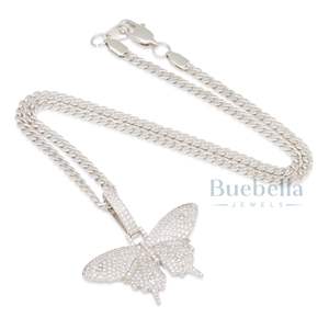 Collar con colgante de mariposa helada con moissanita VVS en oro para joyería elegante de moda Hip Hop - Product Image 6