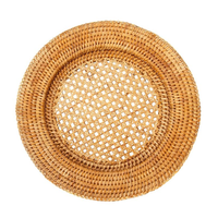 Sous-plats décoratifs en rotin naturel tressé à la main, style européen, pour mariage et décoration de table, personnalisables