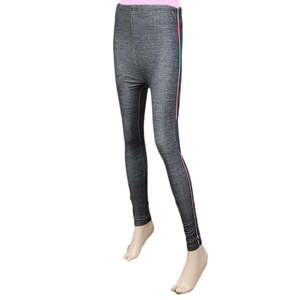 Women's Side Lace Denim Tight- Black - Product Image 3