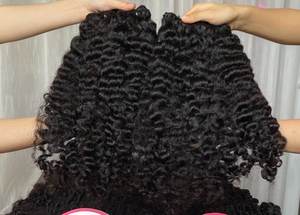 100% หยิกพม่าผมแท้ติดหนังกำพร้าผมคนเวียดนาม - Product Image 2