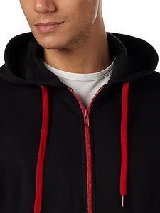 Sweat à capuche zippé intégral pour homme, coupe classique, style vintage, épaules tombantes, coupe-vent, respirant, polyester/coton, personnalisable - Product Image 5