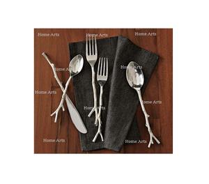 Ensemble de 2 couverts en or et argent, dernier design, couverts en acier inoxydable avec poignées en laiton en vrac - Product Image 4