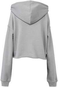 Sweat à capuche court lourd par Boomletcorp Down Shoulder Boxy Fit avec motif imprimé teint uni pour l'hiver - Product Image 2