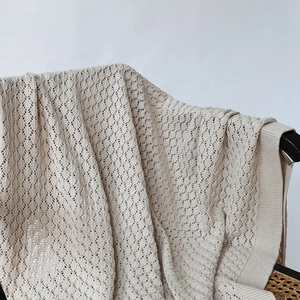 Literie personnalisée pour enfants Couverture pour nouveau-né en coton crocheté bon marché Best-seller pour bébé Couverture tricotée douce pour enfant Diamant - Product Image 6