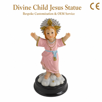 Statuette du Divin Enfant Jésus en polyrésine, statue religieuse catholique, décoration de bureau pour la maison ou l'église, souvenir spirituel