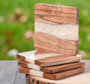 Posavasos de madera de resina epoxi, posavasos de madera para café/taza de té para decoración de mesa - Product Image 2