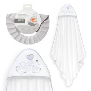 Mod Parejita Elefante 1X1 MT. Ensemble de serviettes de bain avec chapeau gris à l'effigie d'éléphants - Product Image 1