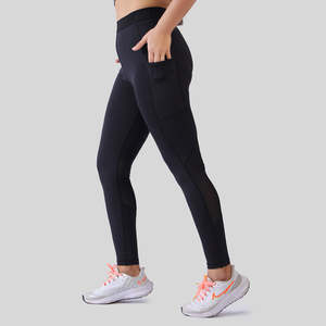 Legging noir taille haute en maille respirante Spandex/Nylon, imprimé léopard, taille élastique, grandes tailles, vêtements de sport XXS XXL - Product Image 1