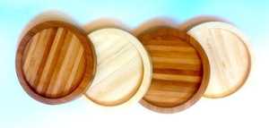 Posavasos de madera natural de la mejor calidad, juego de seis posavasos de madera de bambú de bajo precio hechos en India - Product Image 3