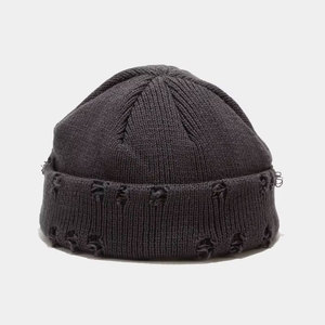 Gorro liso de calavera unisex personalizado al por mayor, gorro de esquí de invierno de alta calidad, tejido de punto con etiqueta teñida de algodón - Product Image 5