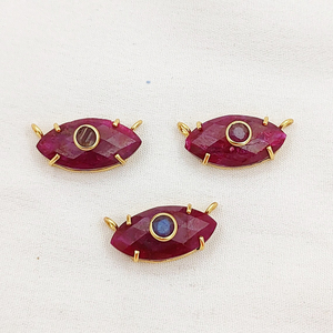 ชุดพลอย19x9มม. จี้รูปมาร์คีส์จี้ดวงตาชุบทอง925สเตอร์ลิงเงินแฮนด์เมดเครื่องประดับป้องกันจี้หินคู่ - Product Image 3