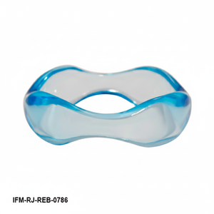 Bracelet tendance en résine bleue et blanche, forme ondulée, tourbillon organique, bracelet audacieux, bijoux en acrylique pour femmes - Product Image 1