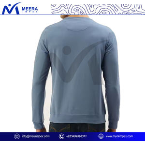 Luxury Oversized Crew Neck <b>Sweatshirt</b> For Men Heavyweight 100%Cotton Full Sleeve Custom <b>White</b> Panel Pullover <b>Sweatshirt</b> For Men - Product Image 4