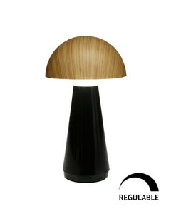 Lampada da tavolo dimmerabile Nepal nero/faggio 3W 3000K (Jueric 10590) - Product Image 1