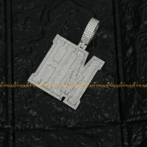 Colgante redondo de corte brillante con diamantes cultivados en laboratorio, estilo Hip Hop, Plata de Ley 925 con S925, hecho con estilo de letra - Product Image 3