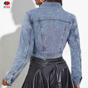 Veste en jean tendance pour femmes, couleurs personnalisées, coupe régulière, mode décontractée, vente en gros en usine - Product Image 4