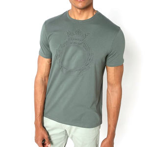 100% T-shirt en relief pour hommes OEM personnalisé de haute qualité motif solide à séchage rapide-meilleur prix de gros - Product Image 1