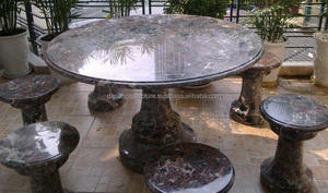 Banco de piedra de mármol tallado a mano personalizado estilo moderno elegante banco de jardín al aire libre asiento con cabras hechas de granito para parques - Product Image 6