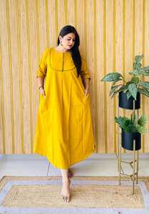 เดรสทรงหลวมมาใหม่ชุดคลุมสำหรับคนท้องผ้าฝ้ายมีซิปยาว2กระเป๋าใส่สบาย - Product Image 6