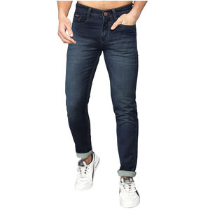 Pantalones Vaqueros de Mezclilla Personalizados para Hombre, de Alta Calidad, a la Moda, de Algodón, Estilo Hip Hop, Clásicos, Azules, Ajustados, Largos y de Cintura Alta - Product Image 2