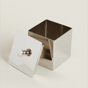 Modern Luxury Stainless Steel <b>Silver</b> <b>Box</b> with Lid Polished Finish Customizable Size & Shape for Storage and Decor Wholesale - Product Image 3