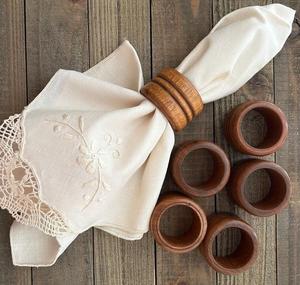 ชุดที่ใส่ผ้าเช็ดปากทำจากไม้เป็นมิตรกับสิ่งแวดล้อม6ชิ้นอุปกรณ์ตกแต่งโต๊ะสำหรับงานเลี้ยงอาหารค่ำแบบชนบทดีไซน์เรียบง่ายงานโรงเรียน - Product Image 2