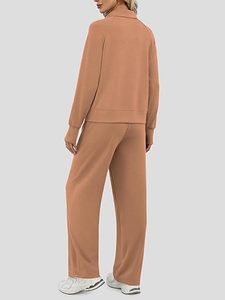 Conjunto Deportivo Informal Estampado para Mujer, Conjunto de Manga Larga para Invierno, Conjunto Deportivo para Entrenamiento, Corte Regular - Product Image 5