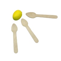 Cuillère en bois compostable de 110mm avec sac emballé